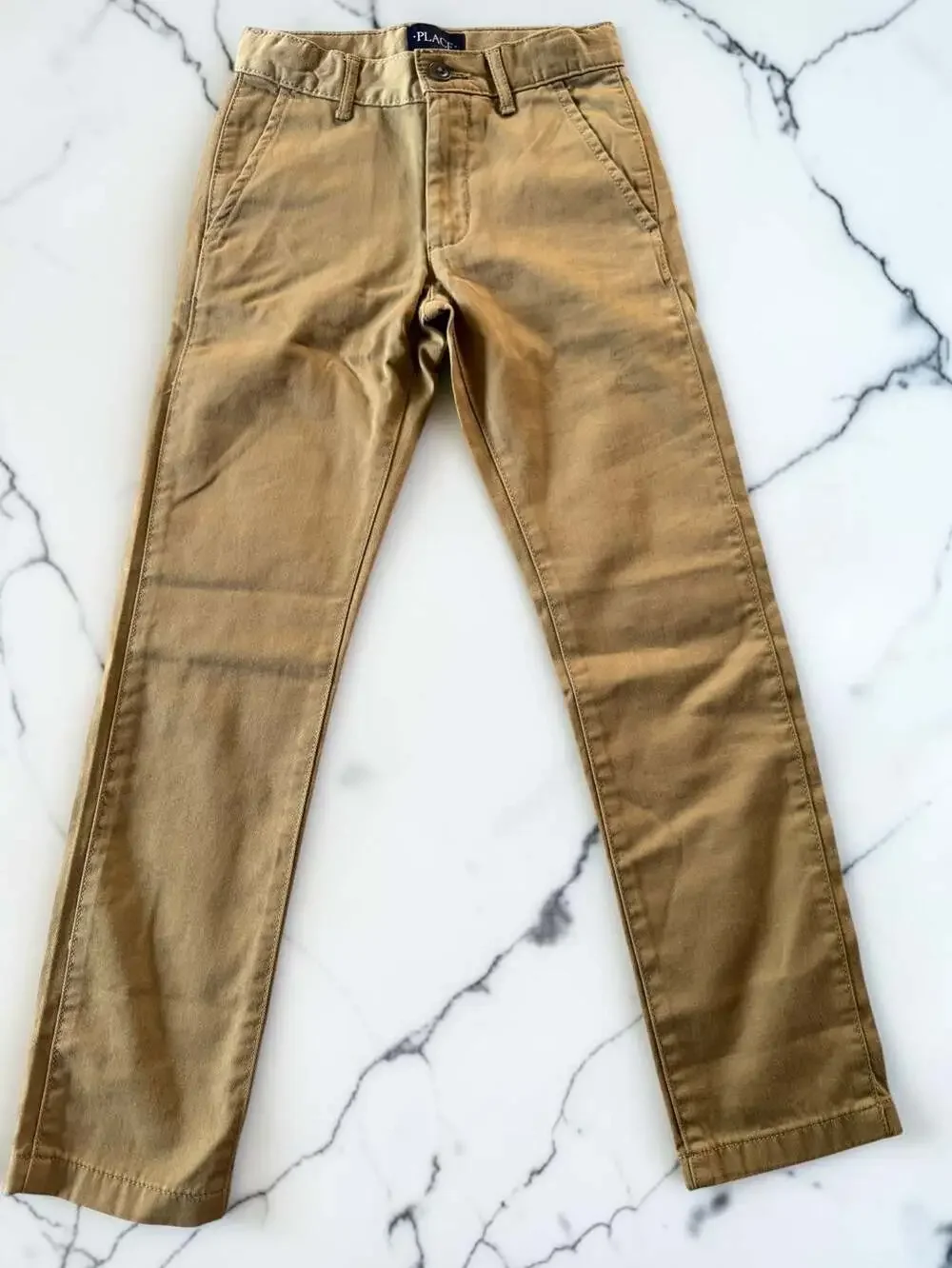 The Children's Place Boys Khaki Chino Pants, Slim Fit, Size 8